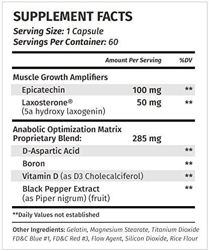Metabolic Nutrition MetaTest Hormone Support Capsules 60 Servings Supplement Facts - D-Aspartic Acid 3,000mg | Svpplements