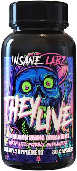 Insane Labz THEY LIVE Probiotic Supplement Capsules 30 Servings - Multi-strain probiotic complex 40 billion CFU | Svpplements