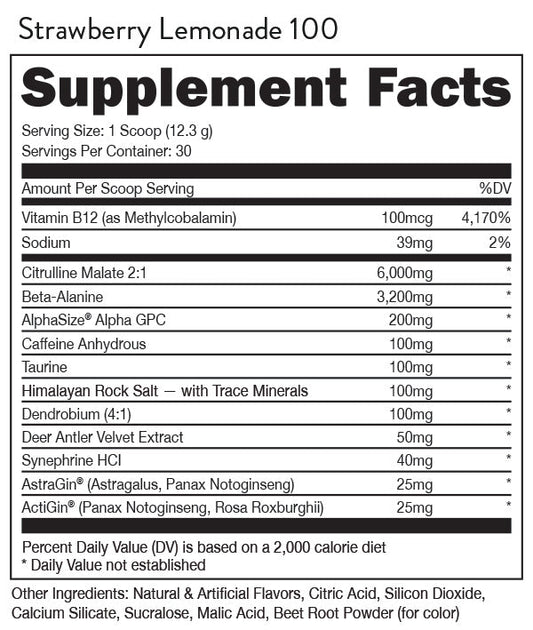 Bucked Up Dietary Supplement - Supplement Facts | Svpplements