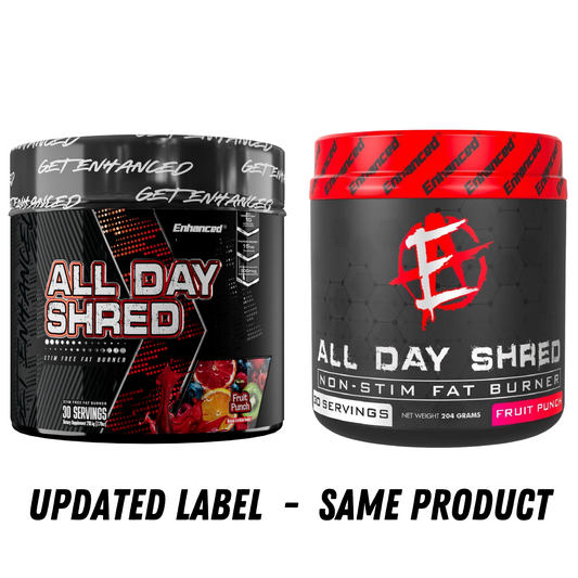 Enhanced All Day Shred Fat Burner Capsules 30 Servings Supplement Facts - L-Taurine 2000mg | Svpplements