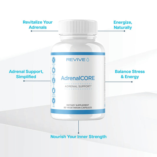 Revive Adrenal Core Wellness Supplement Capsules 30 Servings Supplement Facts - Pantothenic Acid 350mg | Svpplements
