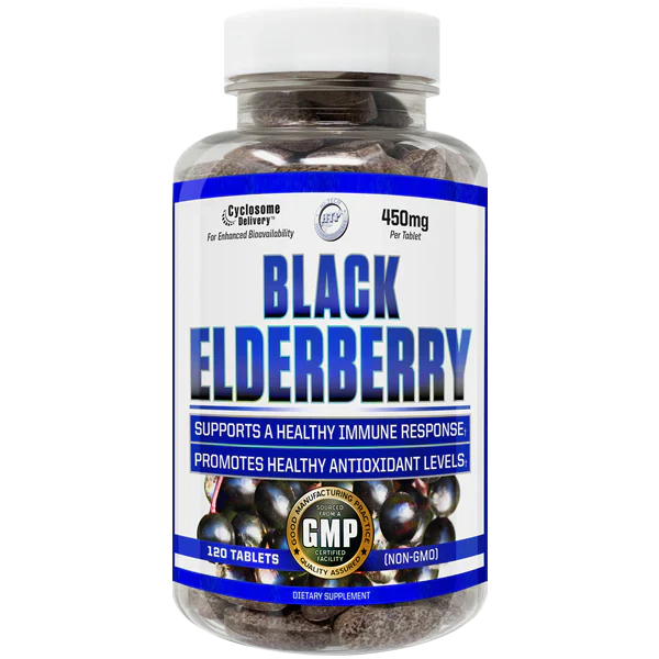 Hi-Tech Black Elderberry Wellness Tablets 120 Servings - Black Elderberry extract (berry) 50:1 250 mg | Svpplements