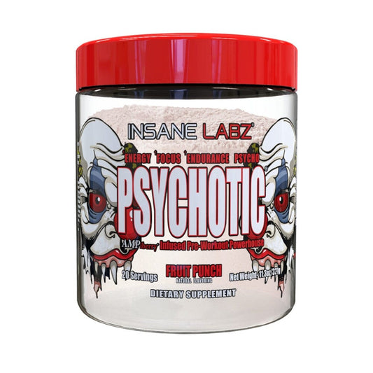 Insane Labz Psychotic Clear Pre-Workout Powder 20 Servings Supplement Facts - L-Citrulline Malate 2:1 6g | Svpplements