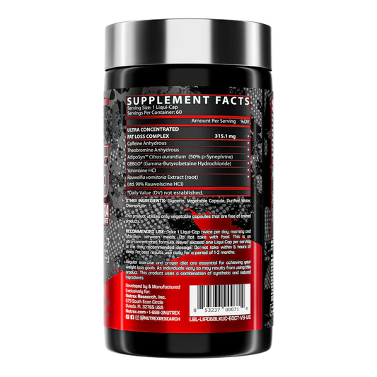 Nutrex Fat Burner Liqui-Caps 60 Servings Supplement Facts - CLA Active Blend 1000mg | Svpplements