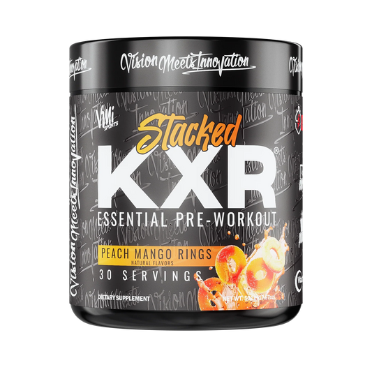 VMI Sports KXR Stacked Essential Pre-Workout Powder Low Stim N/A Servings Supplement Facts - goBHB® | Svpplements