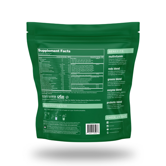NutraOne Complete Superfoods Stick Packs 30 Servings Supplement Facts - Beet Root Powder 1000mg | Svpplements