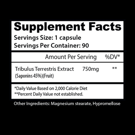 Insane Labz Tribulus Hormone Support Capsules 90 Servings Supplement Facts - Tribulus Terrestris Extract | Svpplements