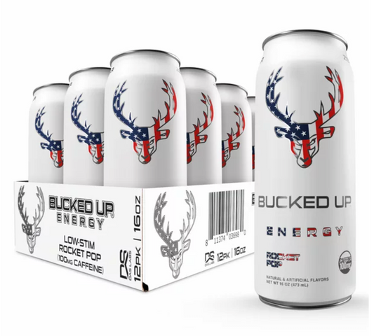 Bucked Up Low Stim Energy Drink Can 1 Serving Supplement Facts - Caffeine 100mg | Svpplements