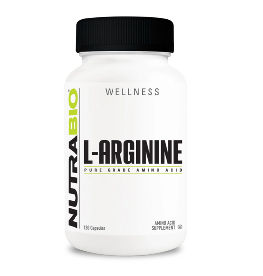 NutraBio L-Arginine Amino Acid Capsules 60 Servings Supplement Facts - L-Arginine 1500 mg | Svpplements