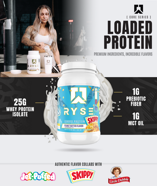 RYSE Loaded Protein Whey Protein Powder 27 Servings Supplement Facts - Whey Protein Blend 25g protein | Svpplements