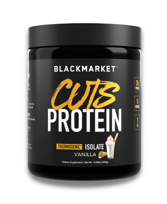 BlackMarket Cuts Protein Whey Protein Isolate Powder 15 Servings Supplement Facts - Whey Protein Isolate 25g | Svpplements