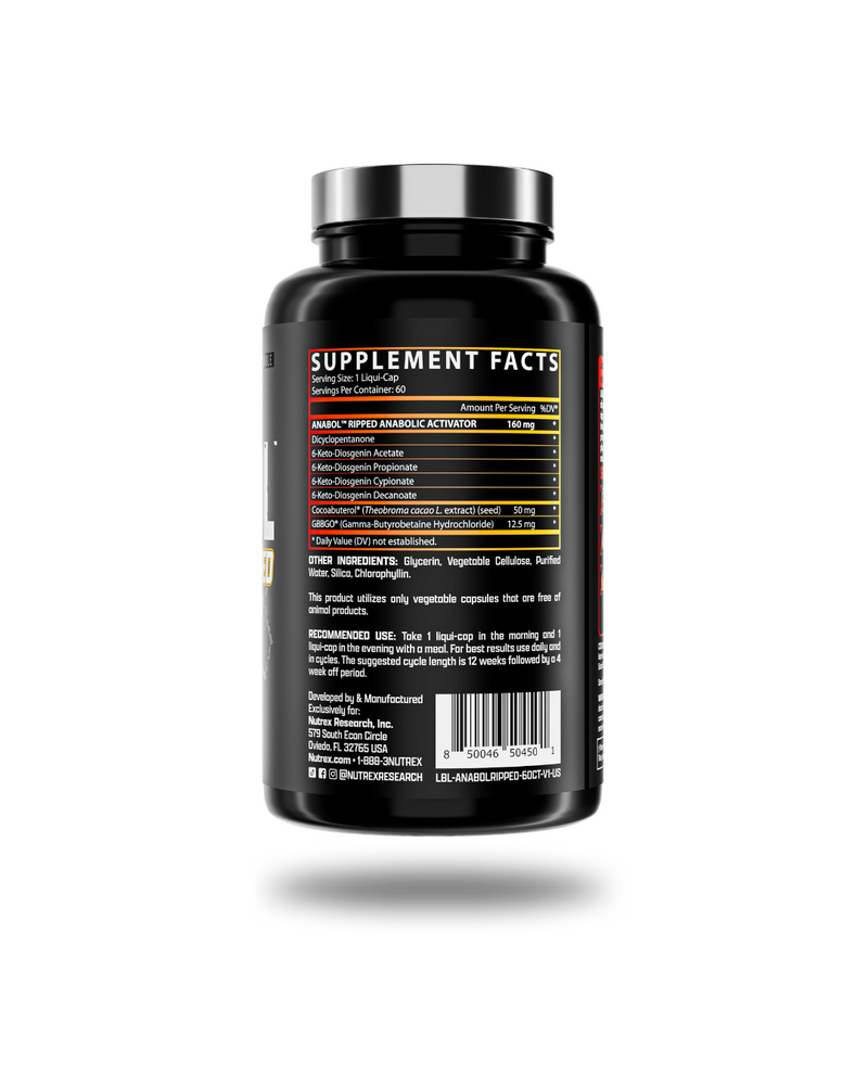 Nutrex Anabol Ripped Body Recomp Capsules 60 Servings - Anabol Ripped Anabolic Activator 160mg | Svpplements