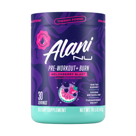 Alani Nu Pre-Workout Burn Thermogenic Pre-Workout Powder 30 Servings - Training Lifestyle Shot | Svpplements