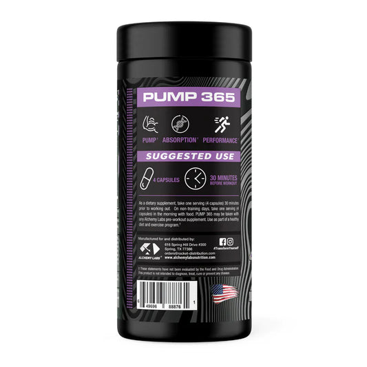 Alchemy Labs Pump Support Capsules 30 Servings Supplement Facts - AgmaPure 750mg | Svpplements
