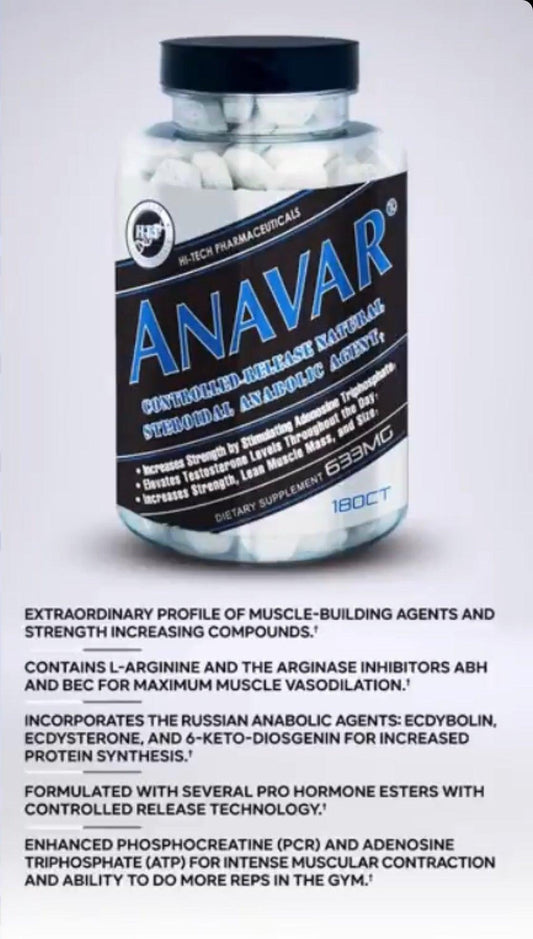 Hi Tech Pharmaceuticals Hi-Tech | Anavar Tablet 60 Servings Supplement Facts Label | Svpplements