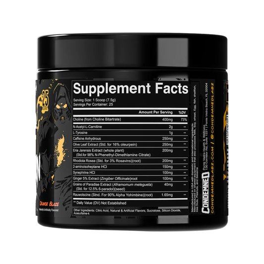 Condemned Labz | Arsynist Burn | 30 Servings - [{'dose': '5000mg', 'name': 'Creatine Monohydrate'}, {'dose': | Svpplements