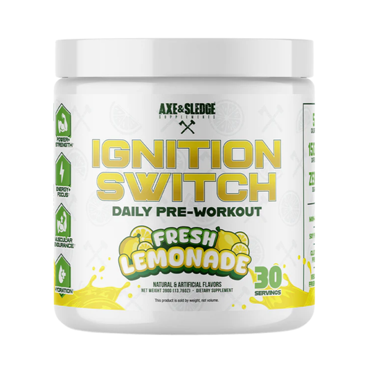 Axe & Sledge Ignition Switch Pre-Workout Powder 30 Servings Supplement Facts - L-Citrulline 4000mg | Svpplements