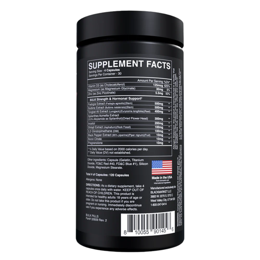 BlackMarket Labs Dietary Supplement - Supplement Facts | Svpplements
