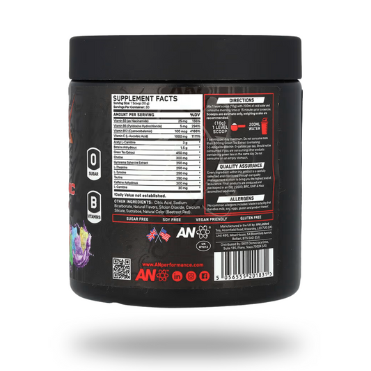 ABE Shred-X Fat Burner Capsules 30 Servings Supplement Facts - Acetyl L-Carnitine 3g | Svpplements