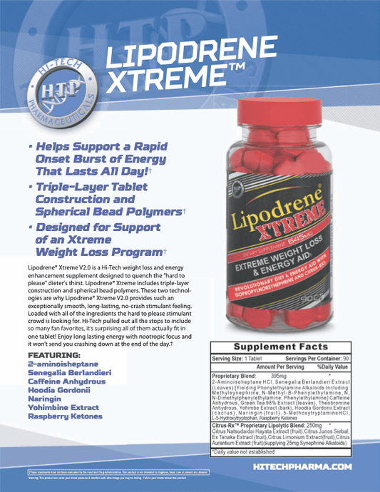 Hi Tech Thermogenic Weight Management Supplement - Supplement Facts | Svpplements