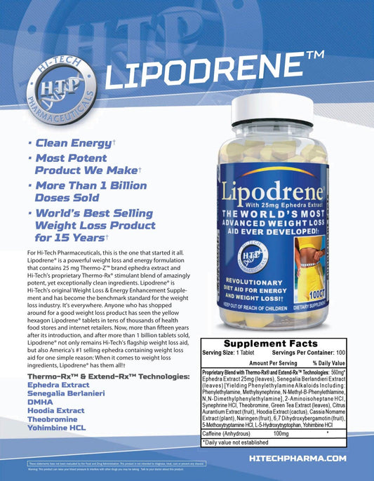 Hi Tech Pharmaceuticals Thermogenic Weight Management Supplement - Supplement Facts | Svpplements