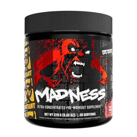Mutant Madness Ultra-Concentrated Pre-Workout Powder 30 Servings Supplement Facts - Niacin 20mg | Svpplements