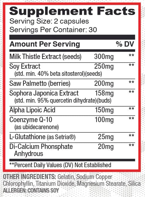 Purus Labs Organ Shield Wellness Support Capsules 30 Servings Supplement Facts - Milk Thistle 300mg | Svpplements