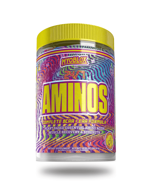 MYOBLOX Aminos EAA BCAA Powder 30 Servings Supplement Facts - L-Leucine 3000mg | Svpplements