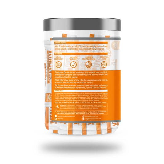 Nutra One Vitality One Stick Packs Accessory 30 Servings Supplement Facts - Vitamin C 250mg | Svpplements