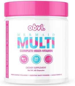Obvi Mermaid Multi Women's Multivitamin Capsules 30 Servings - Ferrochel® Iron 18mg | Svpplements