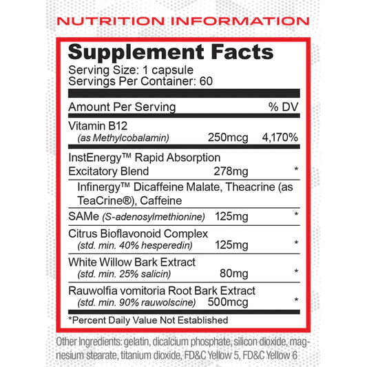Purus Labs Fat Burner Capsules 60 Servings Supplement Facts - Infinergy® Dicaffeine Malate amount not | Svpplements