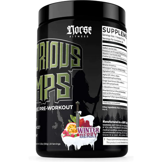 Norse Fitness Victorious Pumps Pump Powder 20 Servings Supplement Facts - L-Citrulline 6000mg | Svpplements