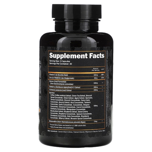Alpha Lion SuperHuman Armor Immune Wellness Supplement 30 Servings Supplement Facts - Vitamin C 500mg | Svpplements