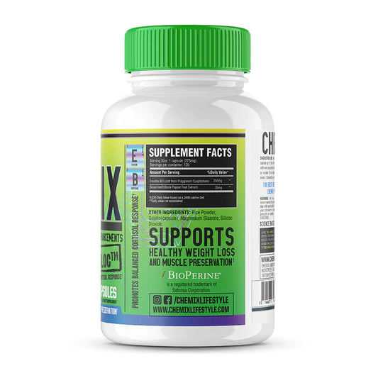 Chemix CortiBloc Cortisol Support Capsules 60 Servings Supplement Facts - Emodin 95% (from Polygonum | Svpplements