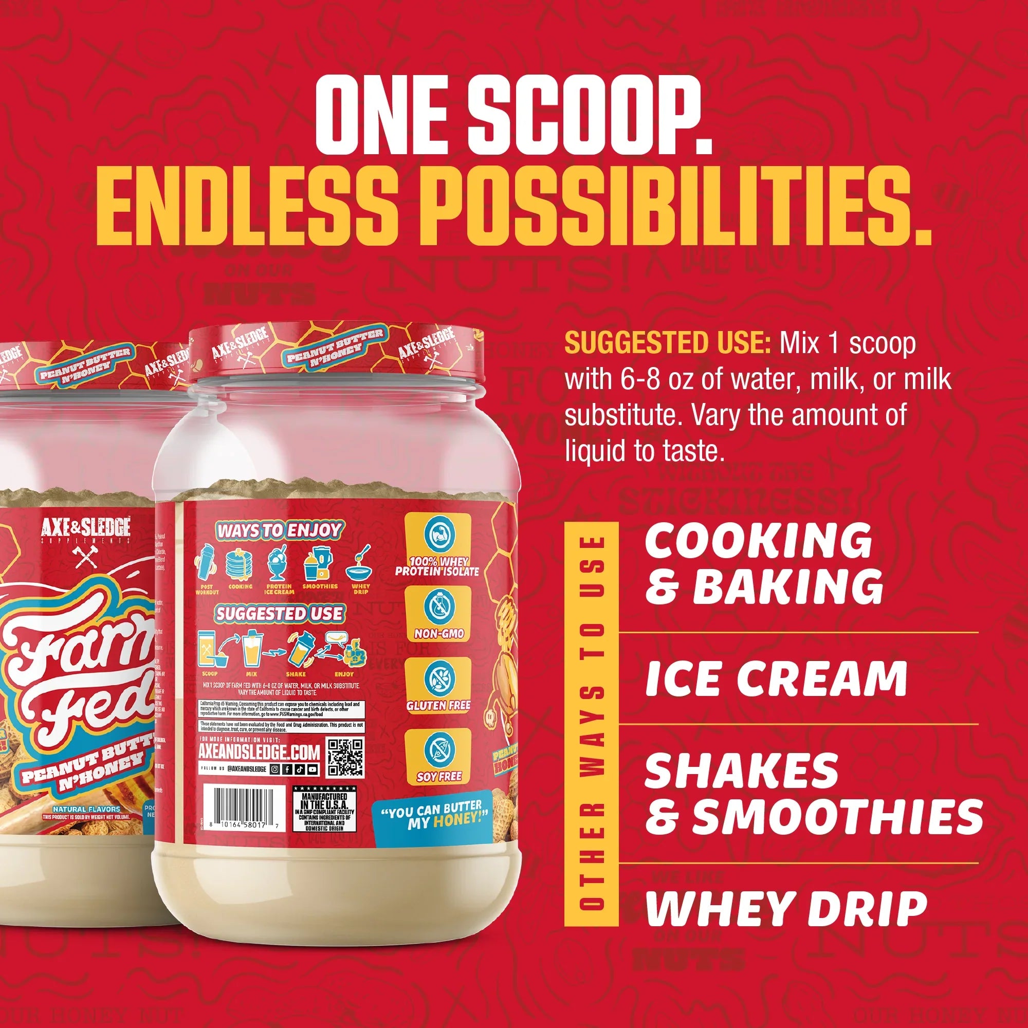 Axe & Sledge | Farm Fed Protein | 100% Whey Protein Isolate