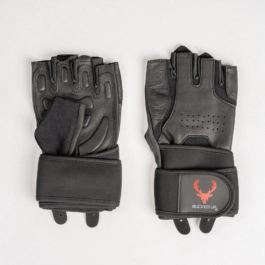 Bucked Up Weight Lifting Gloves Strength Training Accessory N/A Servings - Leather Palm N/A | Svpplements