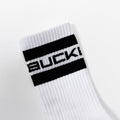 Bucked Up Bucked Up | Crew Socks | 3 Pack Red/White/Black - Back View | Svpplements