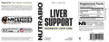 NutraBio Liver Support Capsules 30 Servings Supplement Facts - N-Acetyl Cysteine 600 mg | Svpplements