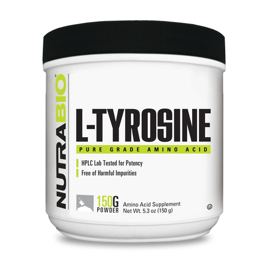 NutraBio L-Tyrosine Amino Acid Powder 300 Servings - L-Tyrosine 500 mg | Svpplements