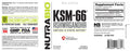 NutraBio KSM-66 Ashwagandha Capsules 60 Servings Supplement Facts - KSM-66 Ashwagandha Root Extract 600mg | Svpplements