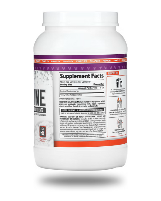 Finaflex Pure Creatine Powder 200 Servings Supplement Facts - Creatine Monohydrate 5g | Svpplements