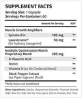 Metabolic Nutrition MetaTest Hormone Support Capsules 60 Servings Supplement Facts - D-Aspartic Acid 3,000mg | Svpplements