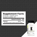 NutraBio Potassium Glycinate Mineral Supplement Capsules 120 Servings Supplement Facts - Potassium Glycinate | Svpplements