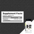 NutraBio B-12 Vitamin B-12 Supplement 90 Servings Supplement Facts - Vitamin B12 2000mcg | Svpplements