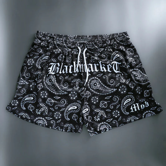 BlackMarket Paisley 4 Fight Shorts Accessory N/A - 4-inch Muay Thai-inspired cut | Svpplements