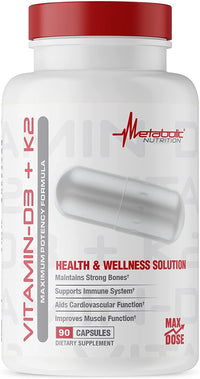 Metabolic Nutrition | D3 + K2 | 90 Capsules