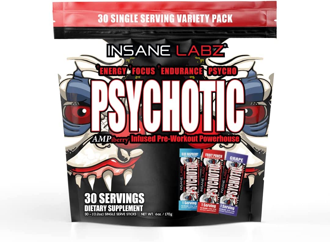 Insane Labz | Psychotic | Pre-Workout  30 single Variety Pack Pre-Workout