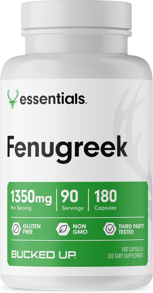 Bucked Up Fenugreek Hormone Support Capsules 90 Servings - Fenugreek Seed Powder 1350mg | Svpplements