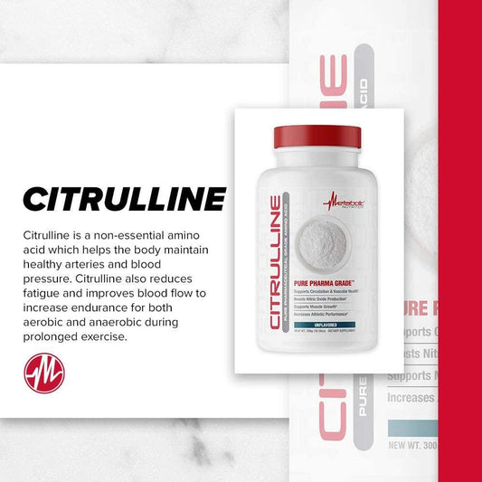 Metabolic Nutrition Citrulline Malate Pump Powder 60 Servings Supplement Facts - Citrulline Malate 5g | Svpplements