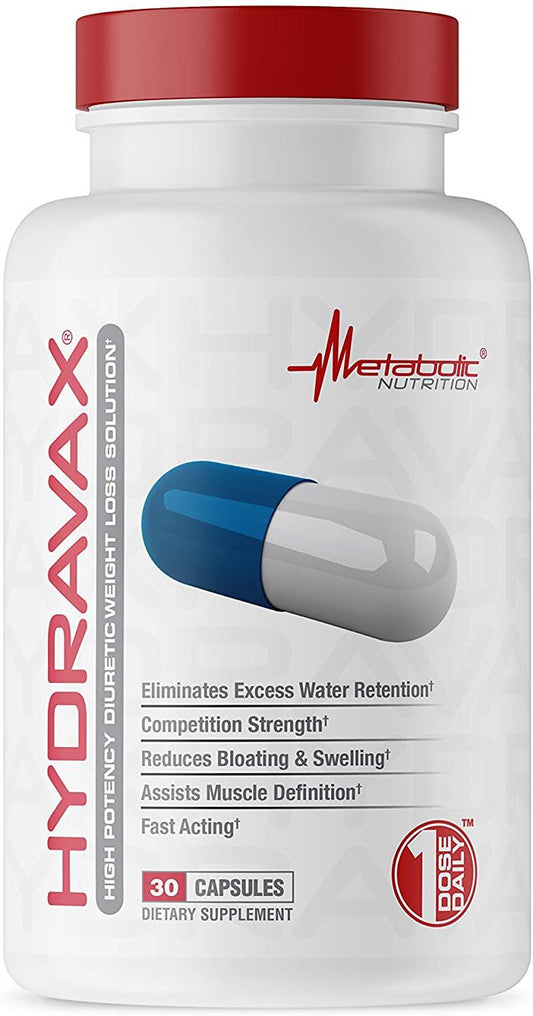 Metabolic Nutrition Hydravax Water Management Capsules 30 Servings - Caffeine Anhydrous 50 mg | Svpplements